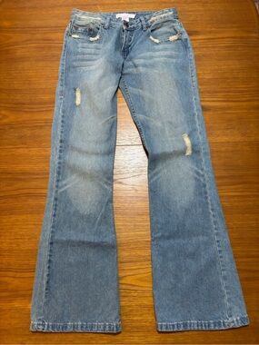 Fancy Collection Women’s Blue Flared Distressed Jeans - 29